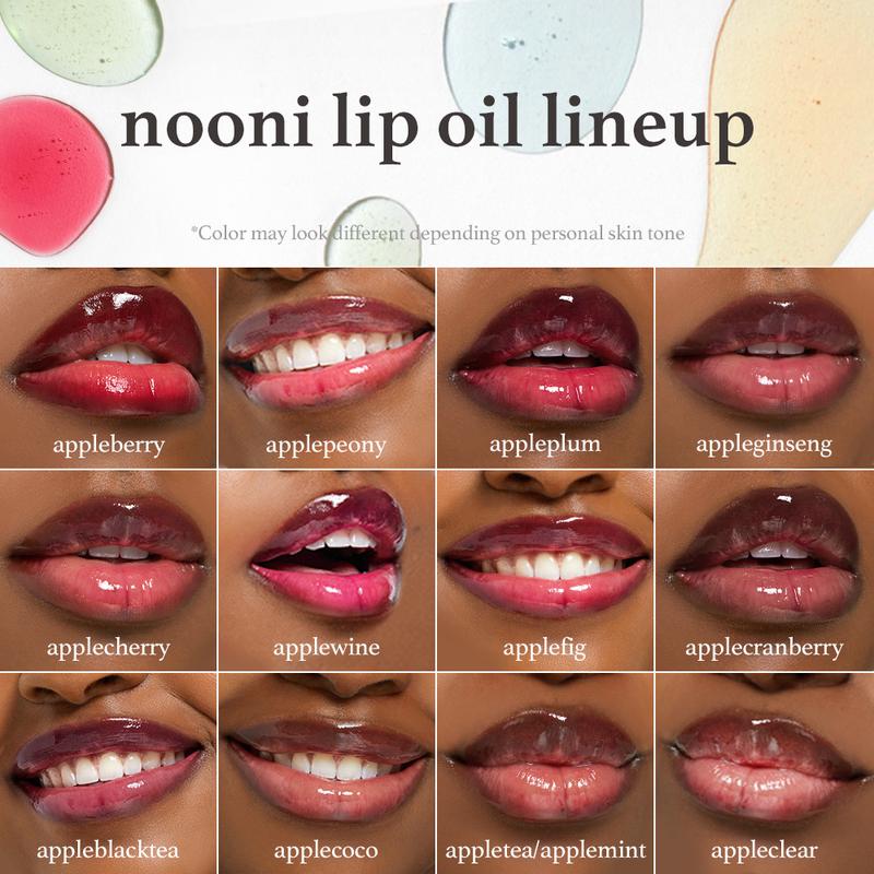 DUOS Nooni Korean Apple Lip Oil + Lip Stain Duo | Tinting & Long Lasting, Moisturizing Lip Care Hydrate Lipgloss Makeup Lipstick Moisturize Lipstick Moisturize