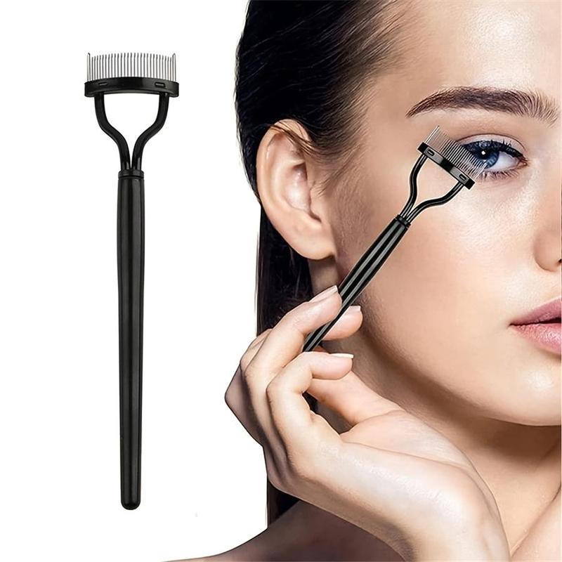 Partial Eyelash Curler & Eyelash Brush, 2 Counts set Eyelash Curling Tool, Cosmetic Eyelash Curler, Eyelash Makeup Tool, Portable Eyelash Curler