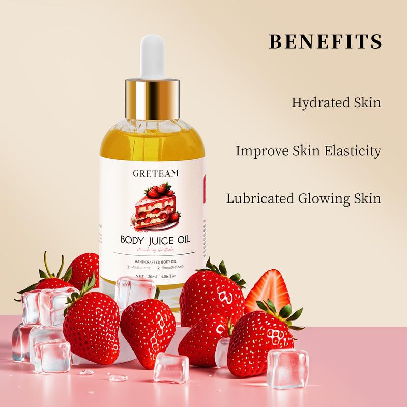 Moisturizing Body Oil with Strawberry Scent for Soft and Smooth Skin