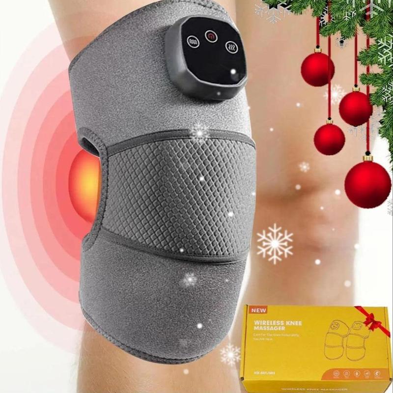 Portable Heating Massage Knee Pad, Rechargeable Vibration Massager with Digital Display, Multifunctional Winter Massage Gift for Home & Office