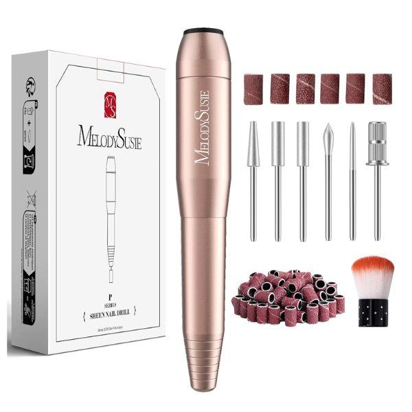 Melody Susie Electric Nail Drill Machine,PC120I Portable Electric Nail File file Set for Acrylic Gel Nails, Nail Care Pack Nail Art Cutics