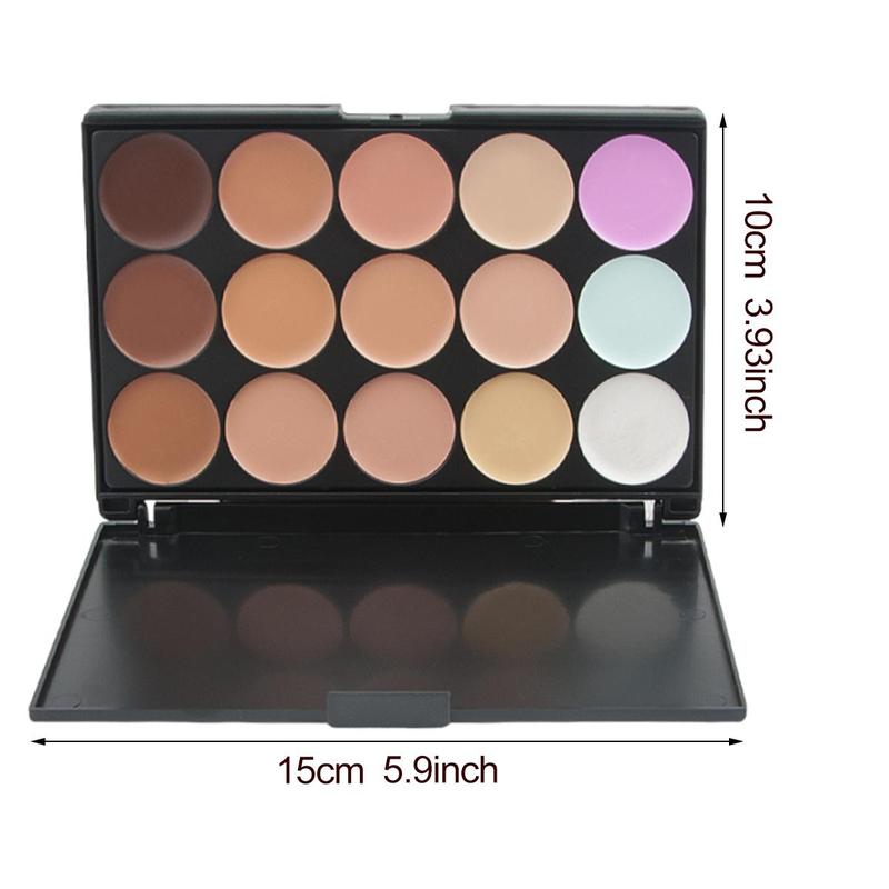 15 Color Concealer Palette, Long Lasting Concealer Cream, Highlighting Contouring Cream, Soft & Lightweight Makeup Palette for Women & Girls