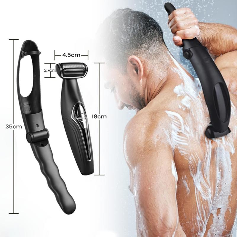 Back Shavers for Men Long Handle, Multifunctional Self-Service Electric Back Hair Razor with Detachable Handle, Trimmer for Men with Back Attachment for Wet and Dry Use