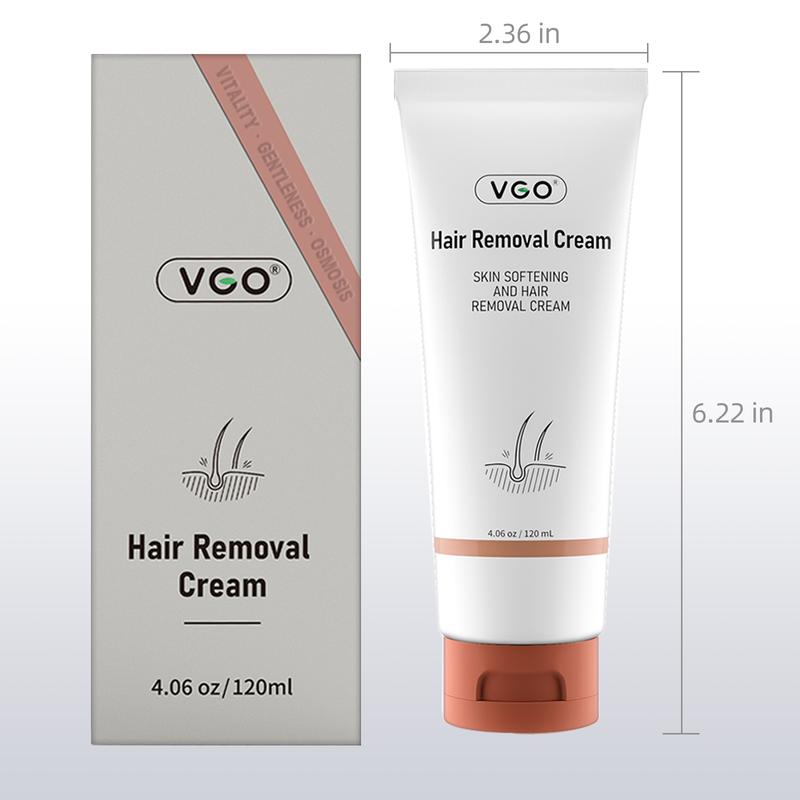 VGO Hair Removal Lotion Cream, 120ml   4.0oz Body Care Unisex-A2 Wax Gentle Jojoba Moisturizer Wipe Comfort Cosmetic