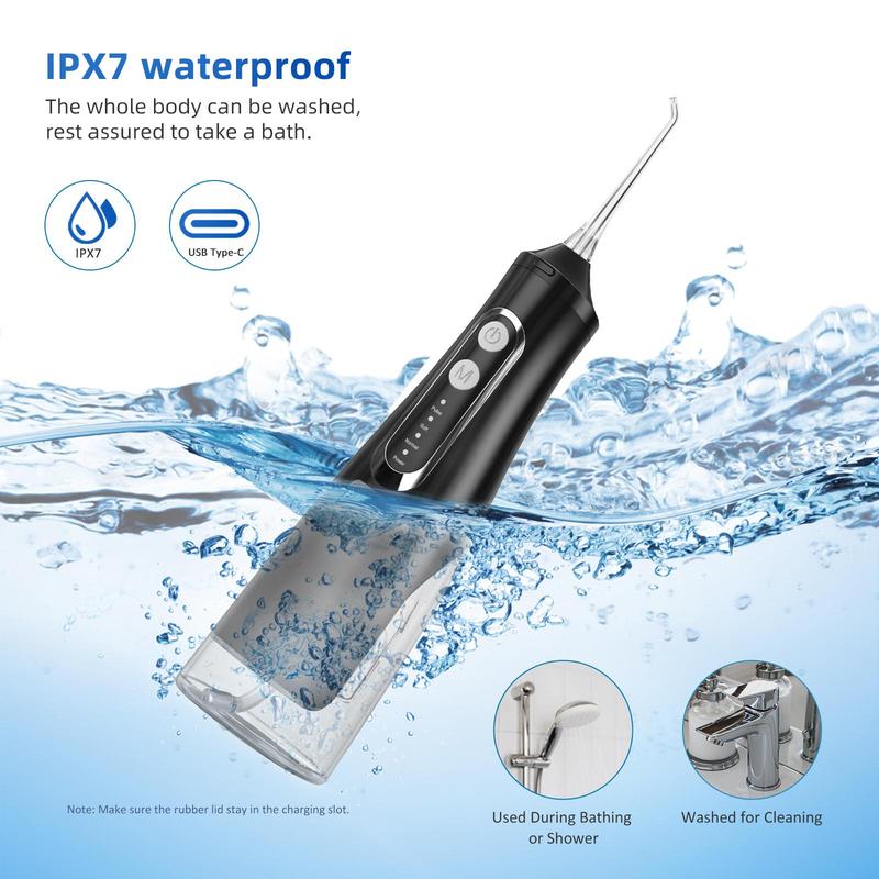 Travel Essential Water Flosser, Cordless Water Flosser, Waterproof Portable Flosser with 4 Modes 4 Tips, Dental Care, Waterproof Oral Cleaner, Rechargeable Powerful Dental Oral Cleaner, Limited Time Offer Perfect Winter Gift, Christmas, Fall