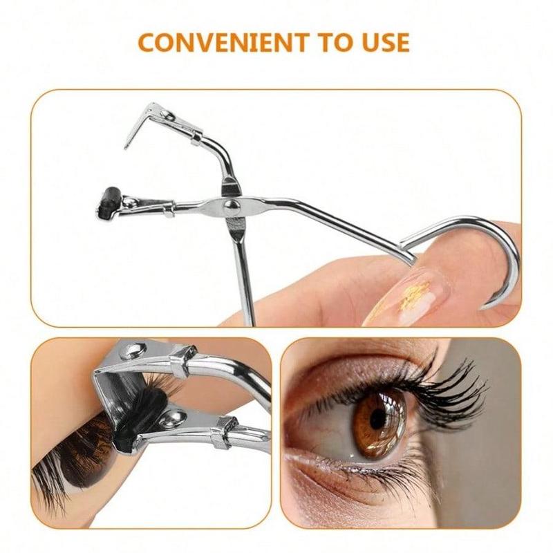 Partial Eyelash Curler & Eyelash Brush, 2 Counts set Eyelash Curling Tool, Cosmetic Eyelash Curler, Eyelash Makeup Tool, Portable Eyelash Curler