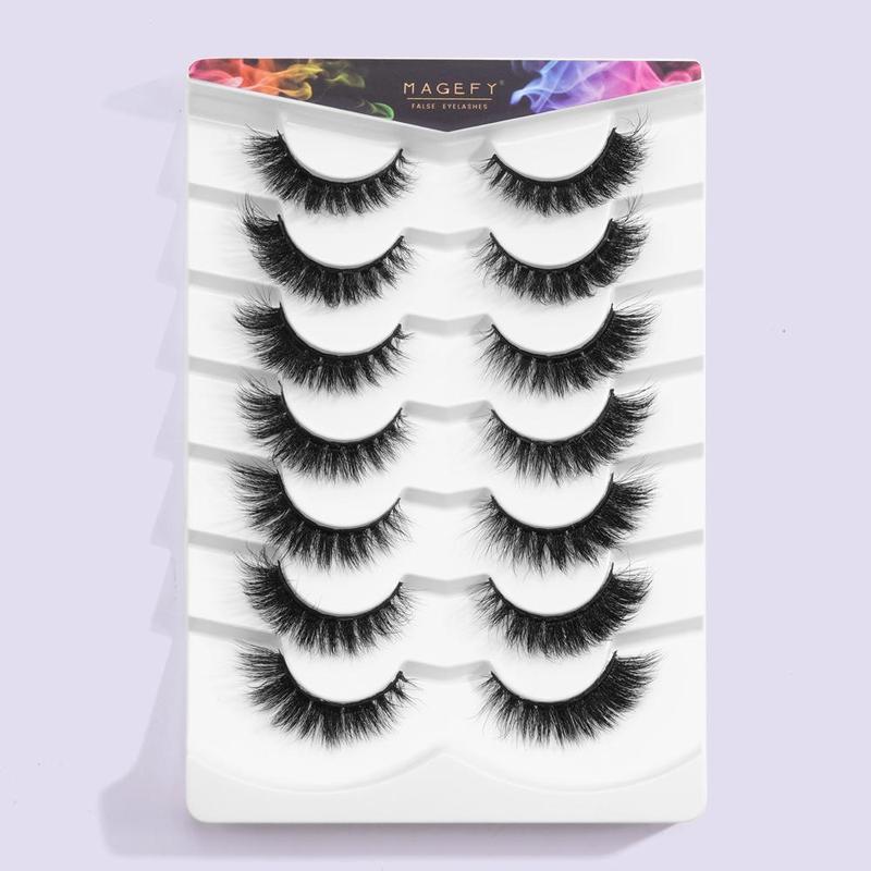 MAANGE Fluffy False Eyelashes, 1 2 Boxes Wispy Cat Eye Look Faux Cluster Lashes, Natural Curling Eye Makeup Strip Lashes, Eyelash Extension Cosmetic Kit, Christmas Gift