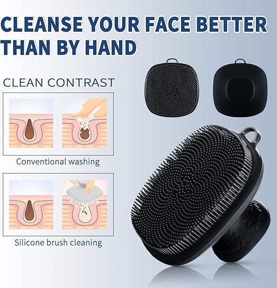 Face Scrubber - Silicone Facial Cleansing Brush for Men, Manual Waterproof Face Wash Brush for Skin Care, Cleansing and Exfoliating Comfort