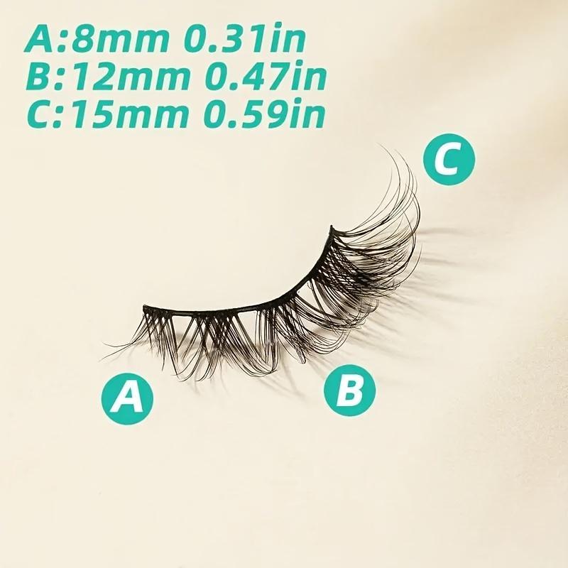 Wispy Style Makeup False Eyelashes for Women, Fake Clusters Lashes Strips Lashes for Eyelash Extension, Eyelash Extensions Kit for Eye Makeup Enhancement