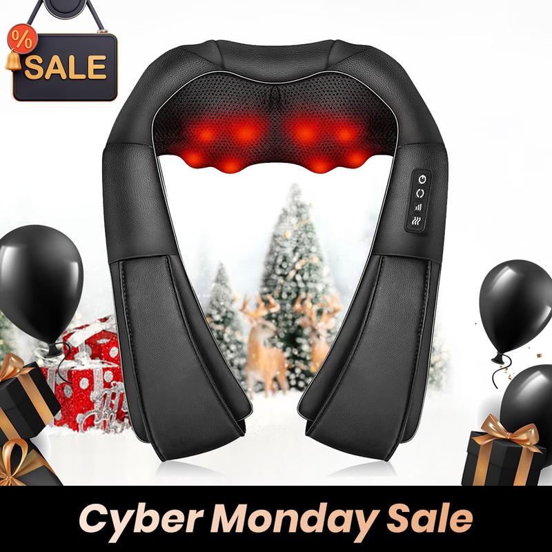 Cyber Monday Sale -  Back and Neck Massager with Heat, Electric Deep Tissue 3D Kneading Massage Pillow for Shoulder, Legs, Foot and Body, Relax Gifts for Women Men Comfort,Best Christmas Gifts