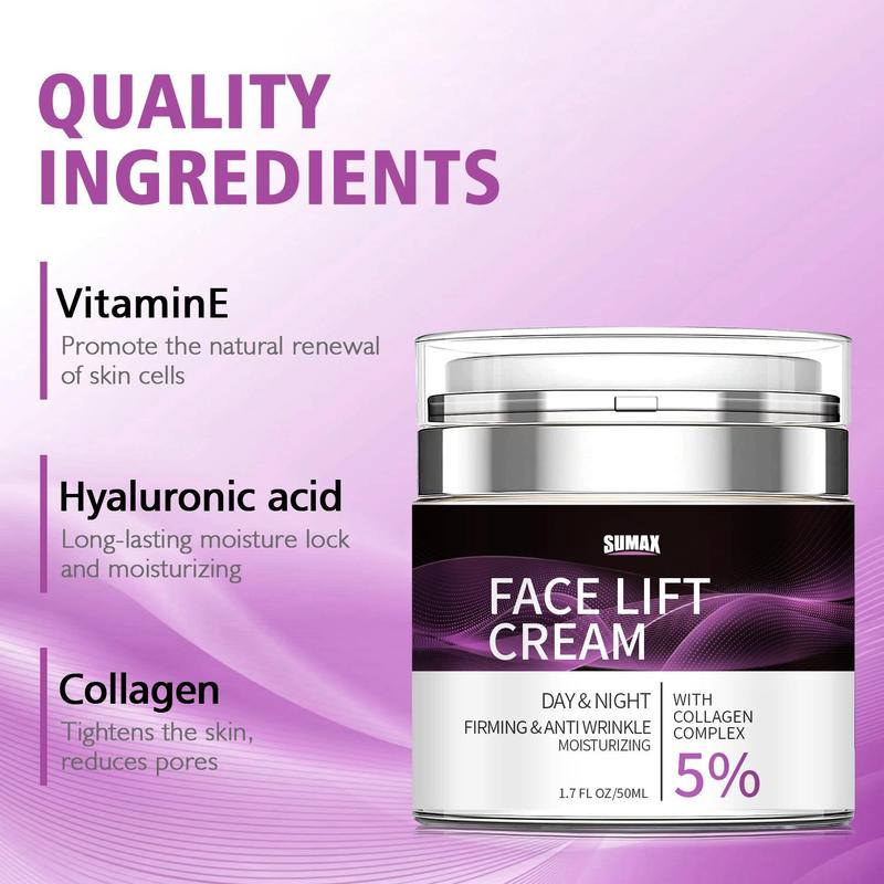 Collagen Face & Neck Firming Cream, Lifting and Firming Moisturiser for Improves Skin Elasticity and Dullness, Smoothing Skin Care Cream for Men and Women