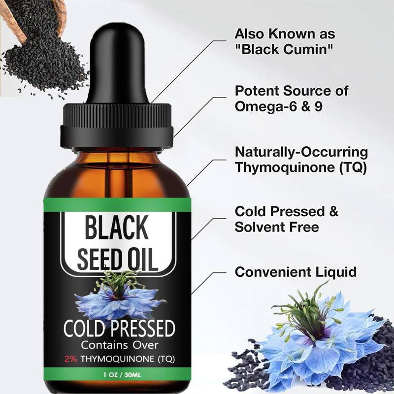 Nourishing Black Seed Oil for Hair, Eyelashes, Nails, Natural Skin Care Oil for Daily Use, Multi-use Skin Care Massage Essential Oil for Face & Body