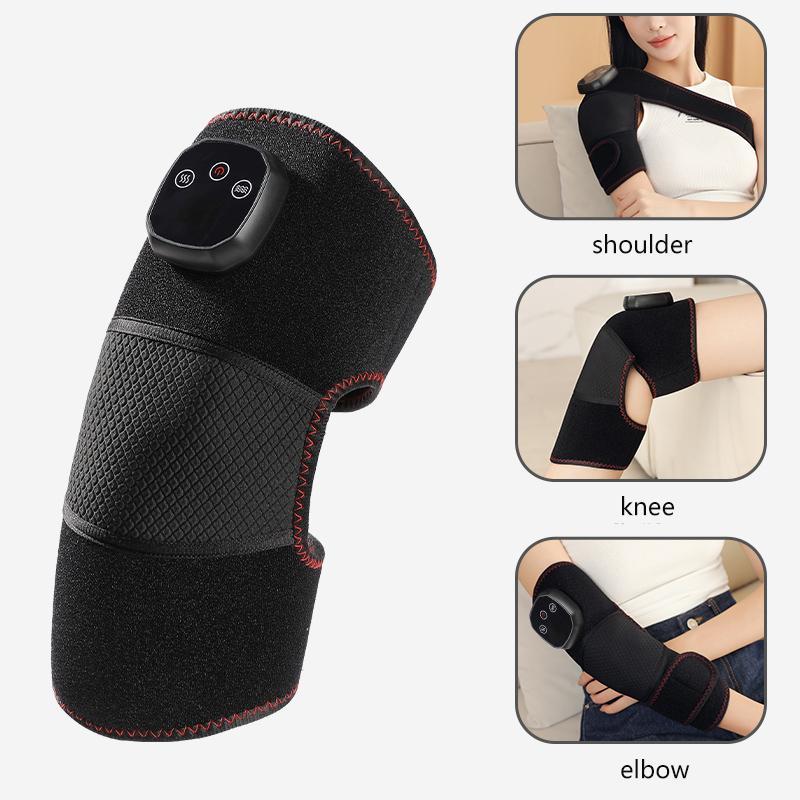 Portable Heating Massage Knee Pad, Rechargeable Vibration Massager with Digital Display, Multifunctional Winter Massage Gift for Home & Office