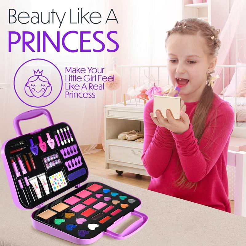 Kids Makeup Set Toys Gift, Washable Make Up Kits and Nail Polish Set Hair Dye Stick for Girls , Perfect Kids Christmas Birthday Gifts