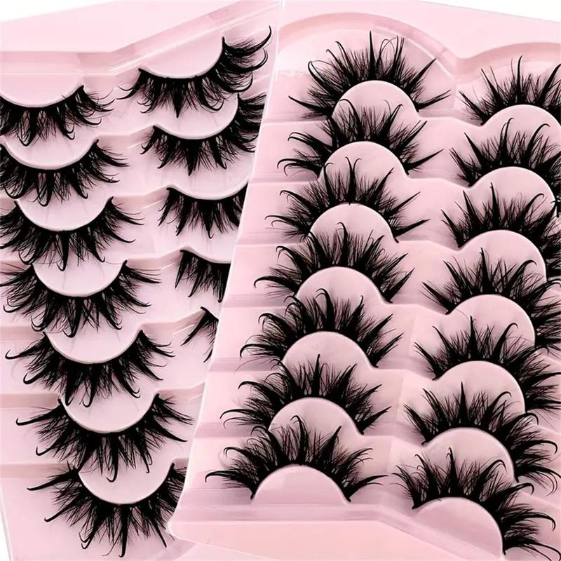 Fluffy False Eyelashes, 7 Pairs Wispy Cat Eye Look Faux Cluster Lashes, Natural Curling Eye Makeup Lashes Clusters, Eyelashes Extensions, Music Festival Makeup, Cosmetic Gift