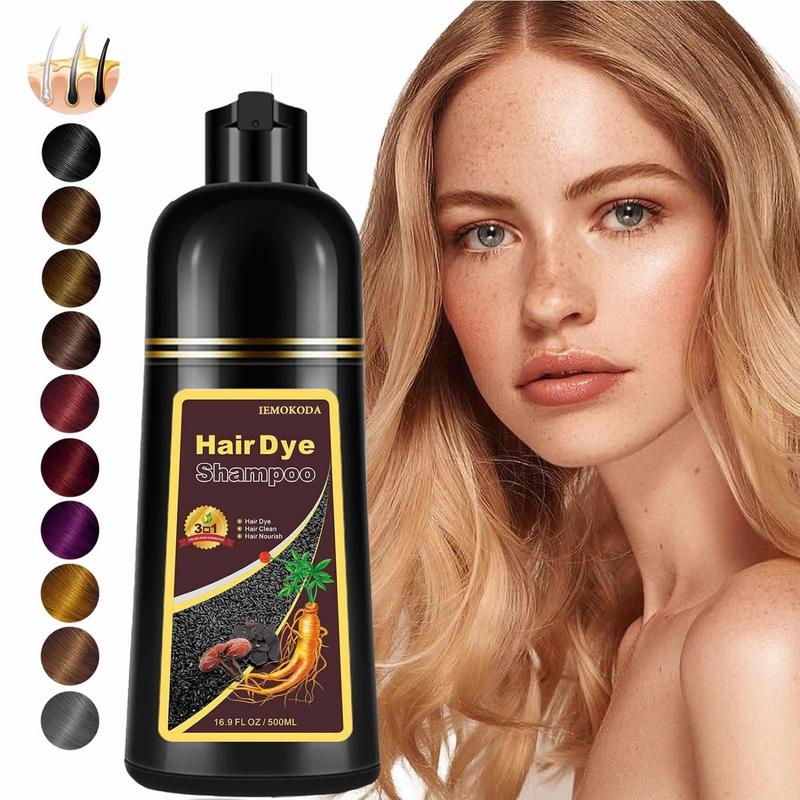 IEMOKODA Hair Dye Shampoo Blonde For Women And Men,Natural Ingredients Instant Hair Color Shampoo,Long Lasting Brown Hair Shampoo,Shampoo Hair Dye Easy To Use,Halloween