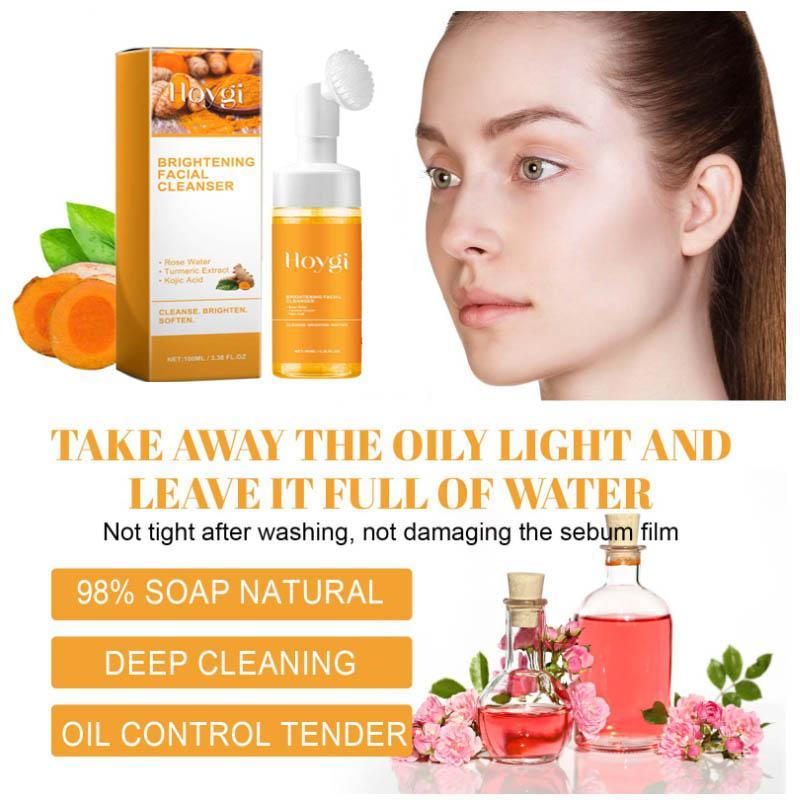 Brightening Turmeric Facial Skincare Cleanser, Comfort Deep Cleansing Hydrating Facial Cleanser, Suitable for Acne, Pimple, Blackhead, Oily Skin, Girl Shower Products, Facial Cleansing Care Products, Christmas, Christmas Gift