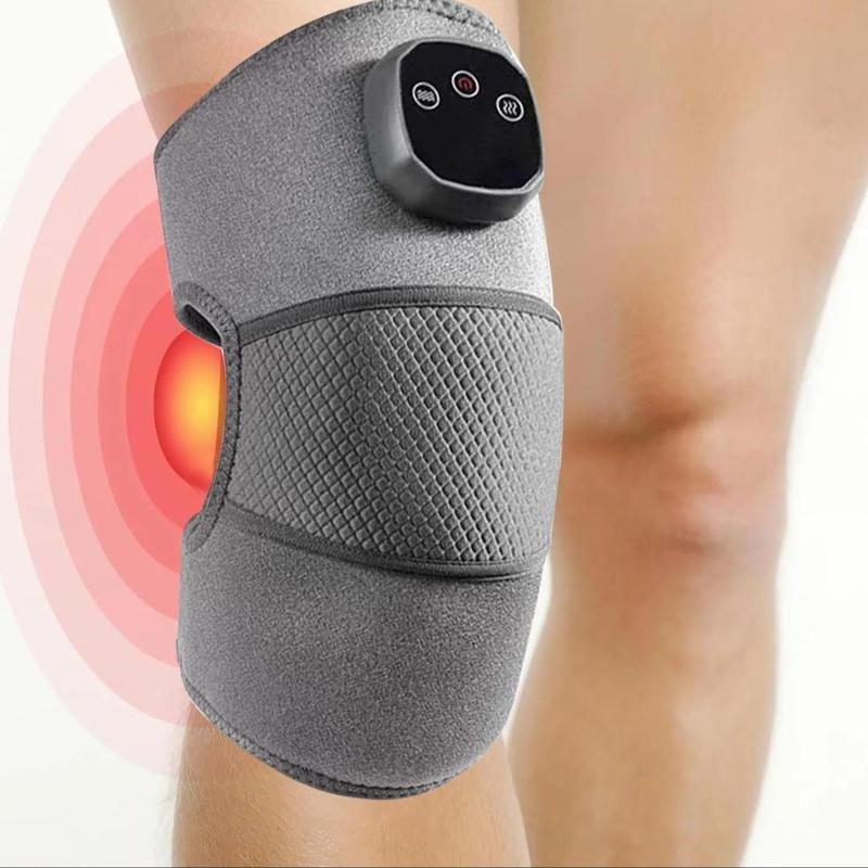 Portable Heating Massage Knee Pad, Rechargeable Vibration Massager with Digital Display, Multifunctional Winter Massage Gift for Home & Office