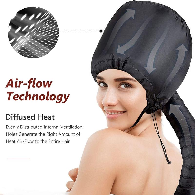 Soft Hooded Hair Dryer Attachment, Hair Drying Hood for Natural Curly Textured Hair Care, Deep Conditioning Mask Cap for Daily Use