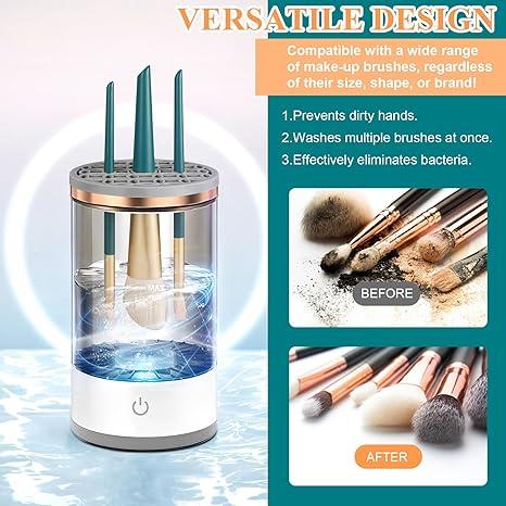 Makeup Brush Cleaner Machine 2024 Upgrade Electric Makeup Brush Cleaner Automatic Spinning for All Size Beauty Makeup Brush Set, Eyeshadow Blush Brush