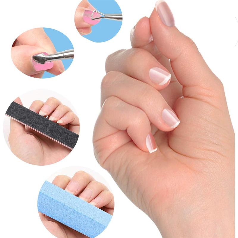 Nail Art Kit, Nail Clipper & Cuticle Pusher & Gel Nail Art Fork & Nail Files & Buffer Block & Jelly Glue, Professional Nail Art Tools for Nail Extension