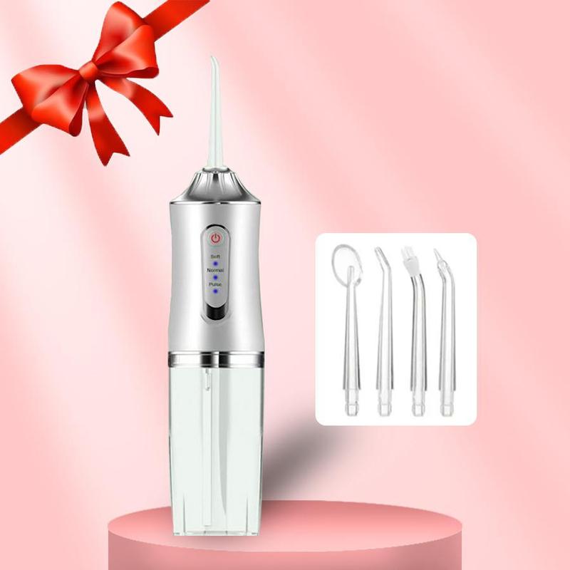 Electric Water Flosser, Portable Rechargeable Oral Irrigator with 4pcs Multifunctional Nozzle for Home & Travel, Personal Oral Care Appliance, Winter & New Year Gift