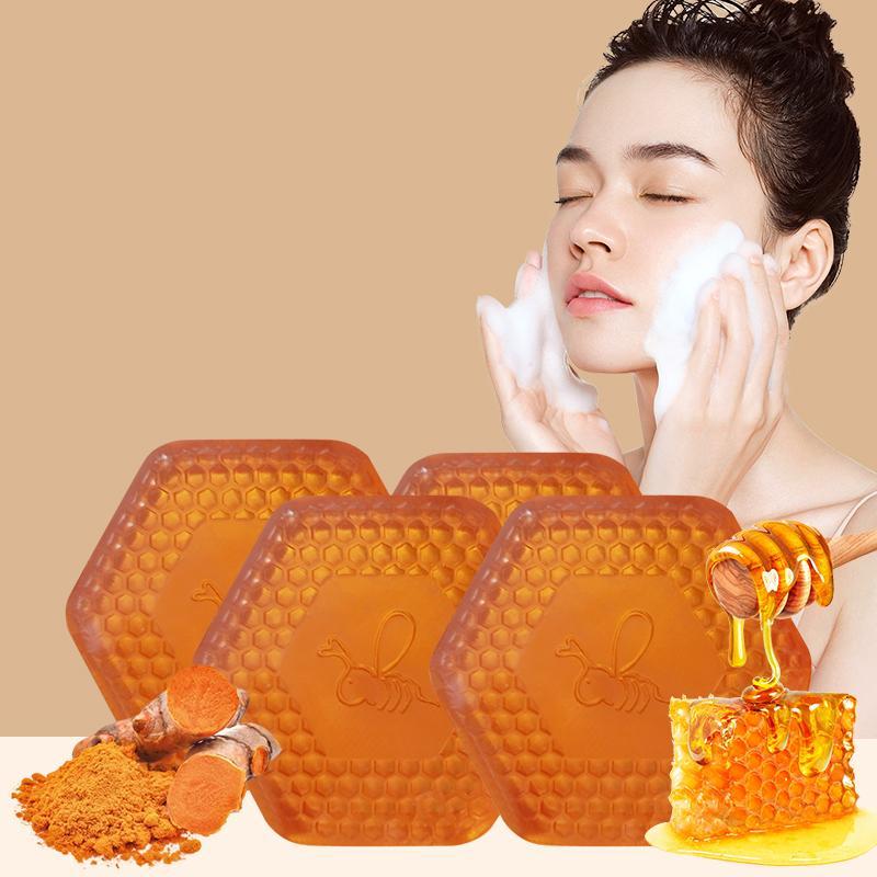 Honey Handmade Essential Oil Soap Bar, 4 Counts set Deeply Cleaning Bath & Body Skin Care Soap, Beauty & Personal Care Product