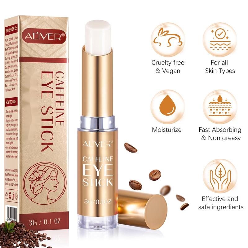 ALIVER Caffeine Eye Cream Stick for All Skin Types, 3g 0.1 oz - Comfort Skin Care