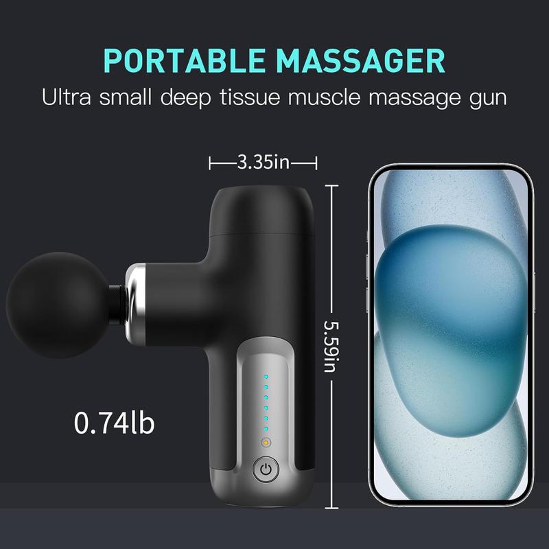 Black Friday Deal  Mini Massage Gun, Portable Massage Gun for Deep Tissue Muscle, Handheld Small Massage Gun, Compact Powerful Massager with Case for Travel, Athletes,Office Gifts electric massagegun Plug Relaxing