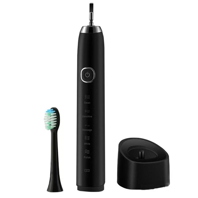 Portable Electric Toothbrush Set, 1 Set 5 Modes Sonic Toothbrush with Brush Heads & Travel Case, Waterproof Electric Toothbrush for Travel Business Trip