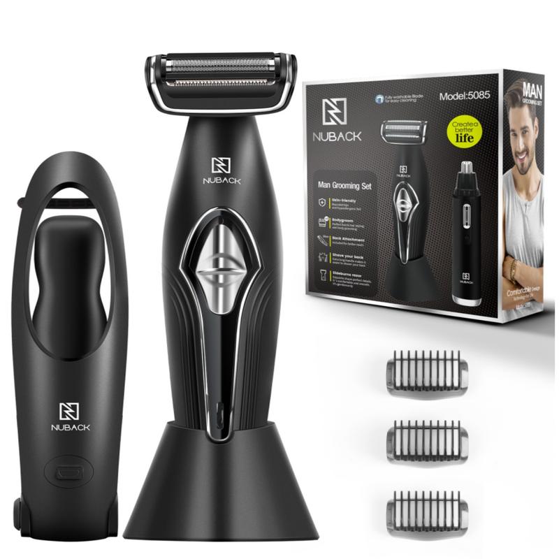 Back Shavers for Men Long Handle, Multifunctional Self-Service Electric Back Hair Razor with Detachable Handle, Trimmer for Men with Back Attachment for Wet and Dry Use