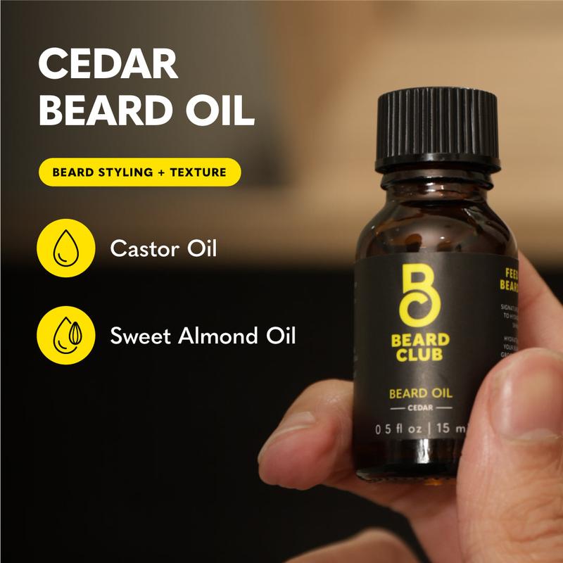 Stocking Stuffer Beard Care Gift Kit - Beard Club - Gift Wrap Included - Cedar Beard Balm, Beard & Scruff Cream, Beard Brush and Beard Pick