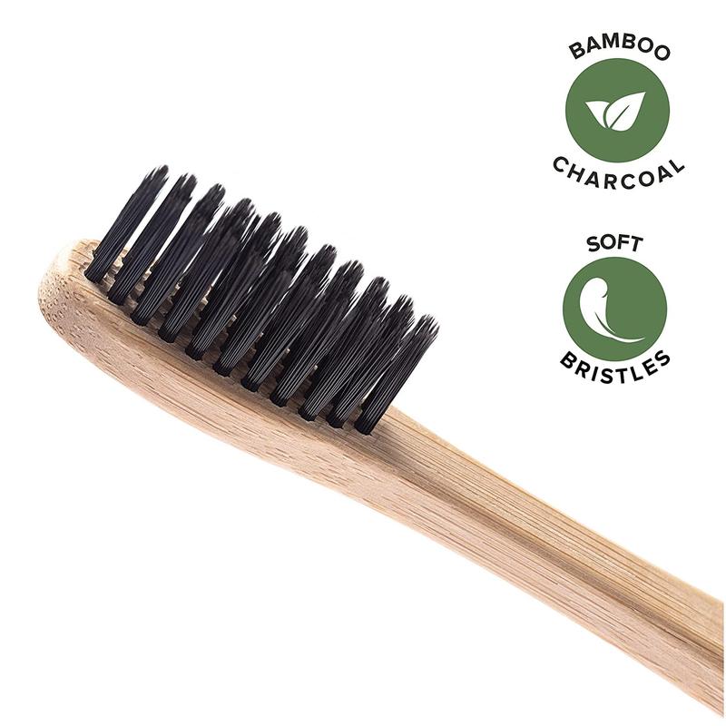 Bamboo Toothbrushes (12 Pack) | BPA Free Soft Bristles Eco-Friendly, Natural Toothbrush Set Biodegradable & Compostable Charcoal Wooden