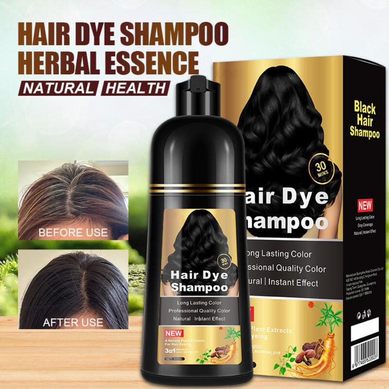 Hair Dye Shampoo 3 in 1 Instant Hair Color + 100% Grey Coverage - Herbal Ingredients, Gentle and Nourishing Formula, Long-lasting Shine, Easy to Use, Perfect for All Hair Types Haircare