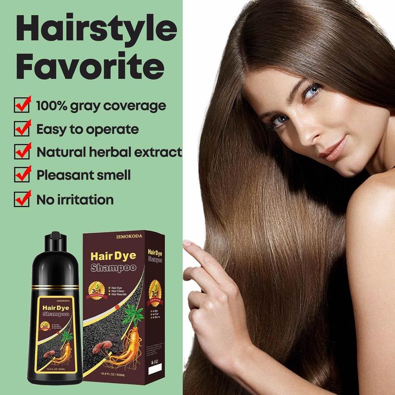 IEMOKODA Hair Dye Shampoo Blonde For Women And Men,Natural Ingredients Instant Hair Color Shampoo,Long Lasting Brown Hair Shampoo,Shampoo Hair Dye Easy To Use,Halloween