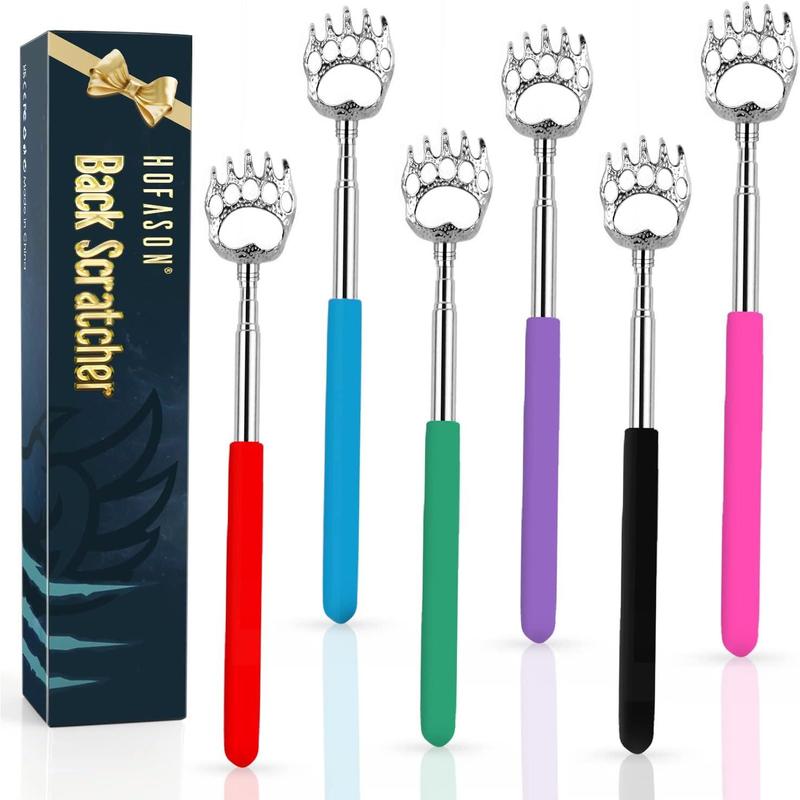 6 Pack Back Scratcher Christmas Stocking Stuffers Novelty Idea Bear Claw Telescopic Massager Tool, Festival Birthday  Gifts Extendable