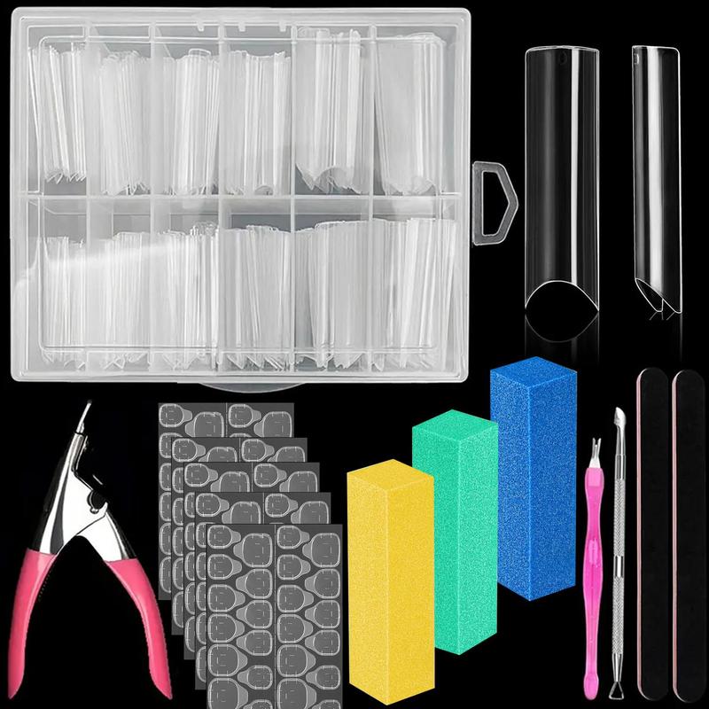 Nail Art Kit, Nail Clipper & Cuticle Pusher & Gel Nail Art Fork & Nail Files & Buffer Block & Jelly Glue, Professional Nail Art Tools for Nail Extension