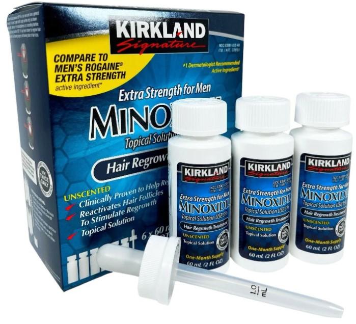 Kirkland Minoxidil 5% Extra Strength 1, 6, 12 Months Supply Men Hair Regrowth