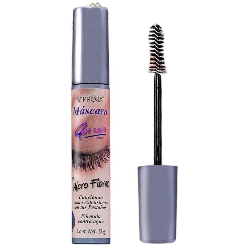 Prosa Micro Fibras Black - 4 en 1 Eyelash Mascara ( light grey cap ) Cosmetic