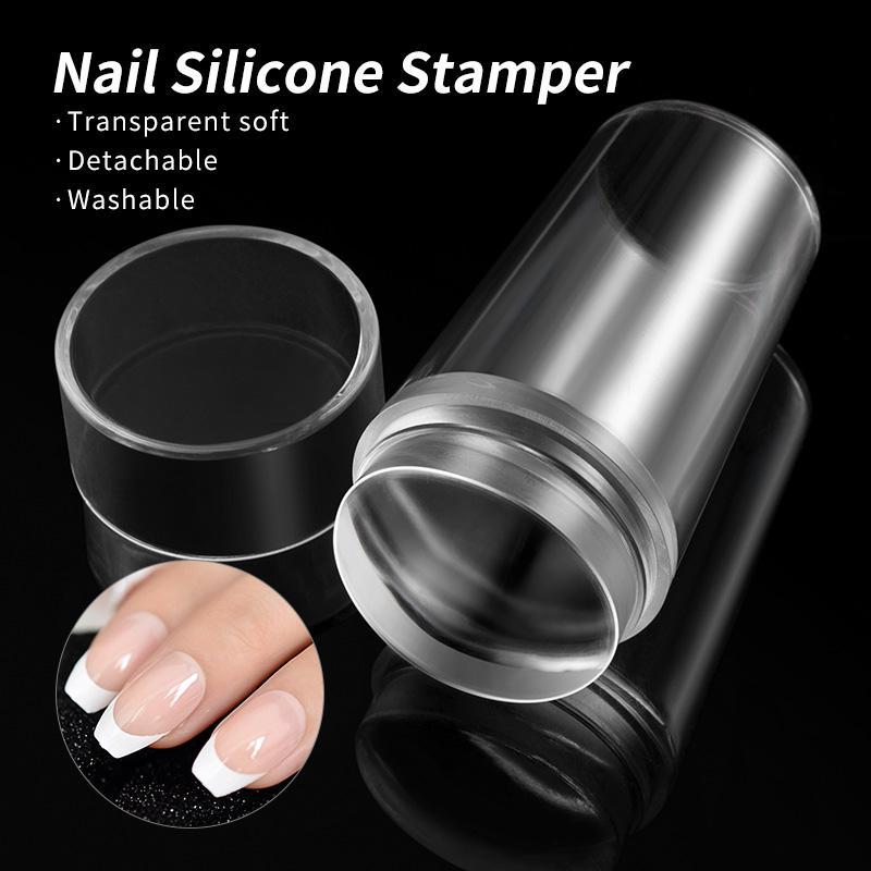 Nail Art & Nail Care Stamp & Scraper Board, 1 Set Clear Nail Art Stamper Kit, DIY Nail Art Tool, Manicure Tool