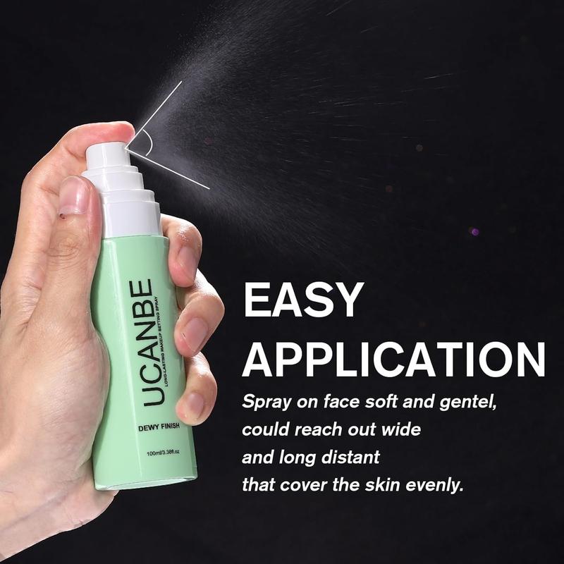 UCANBE Makeup Setting Spray, Dewy Finish Long Lasting Make Up Spray, Hydrating, Fast Drying Face Mist for Natural Glow, 3.38 fl oz