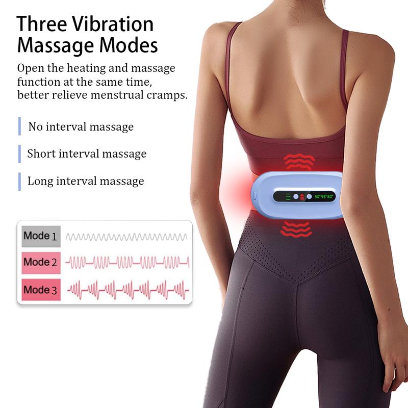 Wearable Electric Menstrual Heating Pad, Hot Massage Heating Pad, warming belt for Cramps with Vibration & Massage, Abdominal Relieve with Three Levels, Best Gifts for Woman