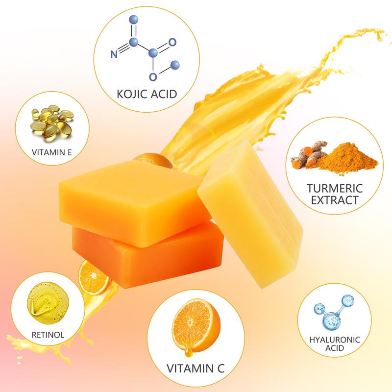 Inlifay Lemon Turmeric & Kojic Acid Brightening Soap, Dark Spot Remover: Moisturizing for Body & Face Body Care