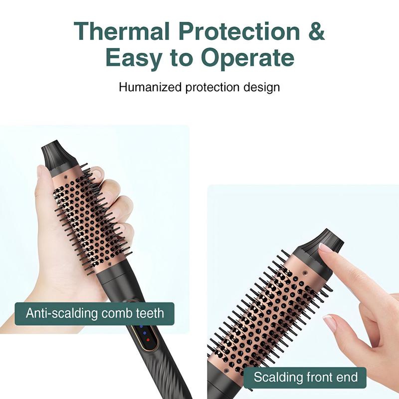 Electric Heating Curling Comb, Anti-scald Round Hair Styling & Volumizing Brush, Ceramic Heated Hair Curling Brush, Curling and Straightening Dual Purpose Comb