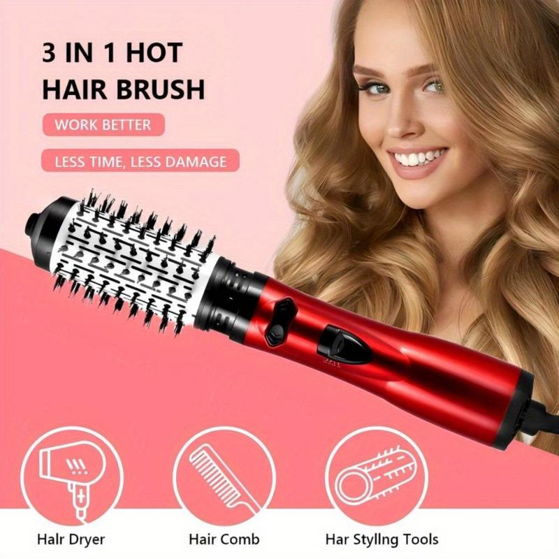 3 in 1 Rotating Hair Dryer, Electric Comb Hair Straightener, Drying Brush Hot Air Comb Hairdressing Comb, Holiday Gift