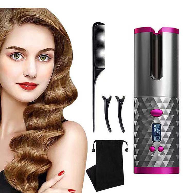 Automatic Hair Curler, Automatic Curling Iron, 6 Temperature Adjustable, Ceramic Barrel Wave Rod, Fast Heating Curling Wand for Long and Short Hair