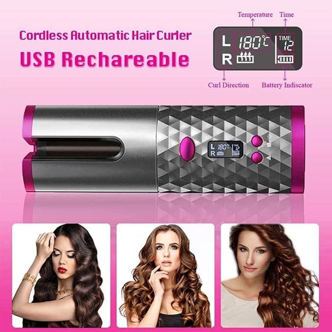 Automatic Hair Curler, Automatic Curling Iron, 6 Temperature Adjustable, Ceramic Barrel Wave Rod, Fast Heating Curling Wand for Long and Short Hair