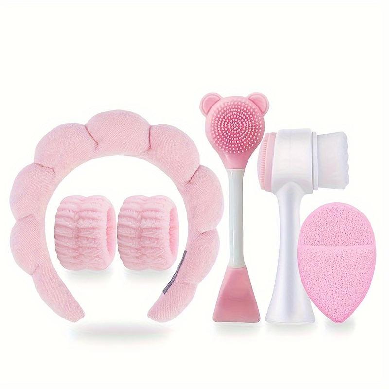 Facial Care Tool Set, 6 Counts set Deep Cleansing SPA Mask Brush Set, Portable Skin Care Tool Set, Soft Bristles Face Scrubber, Facial Skin Care Tool, Christmas Gift