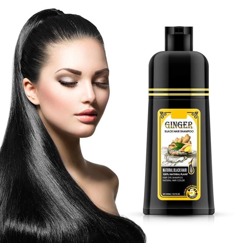 Ginger Black Hair Dye Shampoo Completes in 5 Minutes Jumbo Size