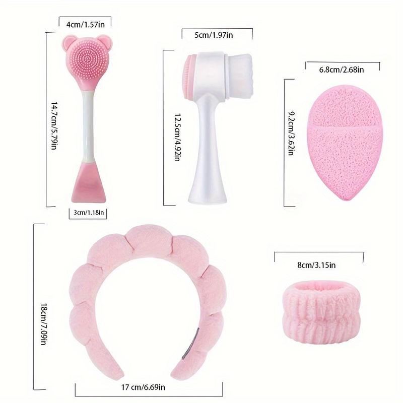 Facial Care Tool Set, 6 Counts set Deep Cleansing SPA Mask Brush Set, Portable Skin Care Tool Set, Soft Bristles Face Scrubber, Facial Skin Care Tool, Christmas Gift